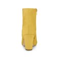 thumbnail image 4 of Unique Bargains Women's Side Zip Chunky Heel Ankle Boots Yellow US 8, 4 of 8