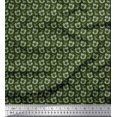 thumbnail image 1 of Soimoi Green Viscose Chiffon Fabric Leaves & Floral Printed Fabric 1 Yard 42 Inch Wide, 1 of 3