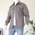 thumbnail image 1 of LOVZFMLL Jackets for Men Man Winter Long Sleeve Button Pockets Turn-down Collar Jacket Coat, 1 of 6