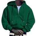 thumbnail image 1 of LUOGENLI Men Hoodies Blanket Mens Zip up Hoodie Long Sleeve Full Zip Hooded Sweatshirt Pullover with Pocket Men's Fashion Hoodies & Sweatshirts 5Xl Green Size XL, 1 of 6