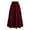 Wine, variant on Bocqde Women's Boho Maxi Skirts Summer Fashion Casual Drawstring Elastic High Waist Long Skirt Solid Color Flowy A Line Ruffle Swing Skirt