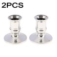 thumbnail image 1 of 2pcs Taper Candle Holders Traditional Shape Fits Standard Candlestick Silver, 1 of 11