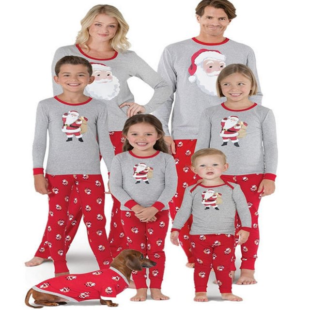 Christmas Family Matching Pyjamas Pajamas Set Santa Sleepwear Nightwear