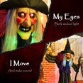 thumbnail image 4 of Outsunny Décoration d'Halloween Animée, Sorcière Animatronique, Orange, 4 of 10