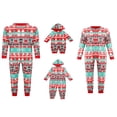 thumbnail image 3 of Famille Pyjamas Dessin Animé Imprimé à Capuche Combinaison Papa Maman Enfants Bébé Xams Tenues, 3 of 6
