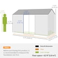 thumbnail image 3 of Outsunny 12' x 5.5' Metal Garden Storage Shed with Lockable Door Dark Grey, 3 of 10