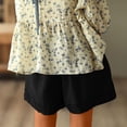thumbnail image 4 of Diufon Women's Cotton Linen Lounge Shorts with Pockets Elastic High Waisted Drawstring Wide Leg Shorts, 4 of 7
