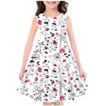 thumbnail image 1 of Yanlir Robe d'Été Sans Manches pour Filles 2025 Nouvelle Robe de Vacances à Col Rond Imprimée à la Mode pour un Port Quotidien Élégant et Confortable 4-14 Ans (Blanc, 11-12 Ans), 1 of 3