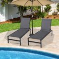 thumbnail image 1 of Costway Lot de 2 Chaises Longues à 6 Positions Chaise Longue Aluminium Inclinable Réglable Gris, 1 of 9