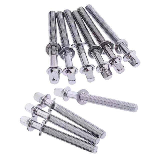 GUOOL 10 Pieces Drum Tight Screw Replacement Tension Rods Percussion Percussion Mounts 5mmx50mm