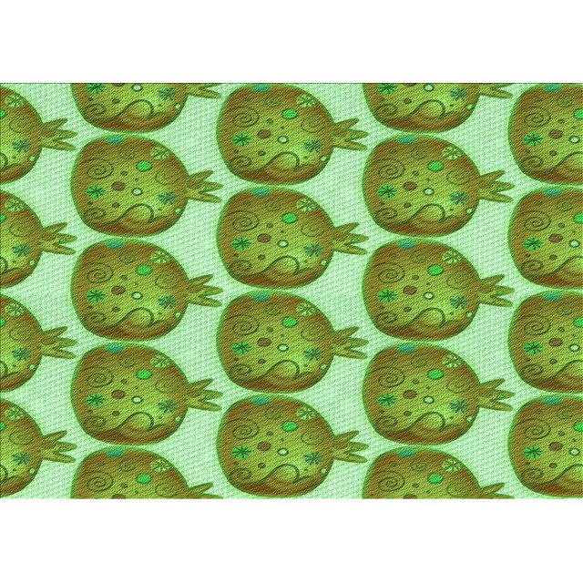 Ahgly Company Machine Washable Indoor Rectangle Transitional Green Area Rugs, 3' x 5'