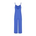 thumbnail image 3 of RKSTN Jumpsuits for Women 2024 V Neck Sleeveless Jumpsuits Spaghetti Straps Solid Color Loose Plus Size Long Pants Rompers with Pockets, 3 of 4