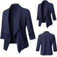 thumbnail image 2 of CEHVOM Womens Casual Solid Open Front Cardigan Long Sleeve Jacket Coat, 2 of 6