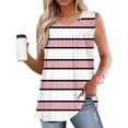 thumbnail image 2 of UPPADA Camisoles Mignonnes pour Femmes Tendance Col Rond à Fleurs Hauts d'Été Sans Manches Blouses Chic Décontracté Camisoles Graphiques Rose,2TG, 2 of 5