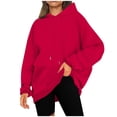 thumbnail image 1 of Yuyuzo Hoodies for Women Crew Neck Oversized Sweatshirts Long Sleeve Solid Color Casual Fall Pullover Blouse S-5XL, 1 of 6