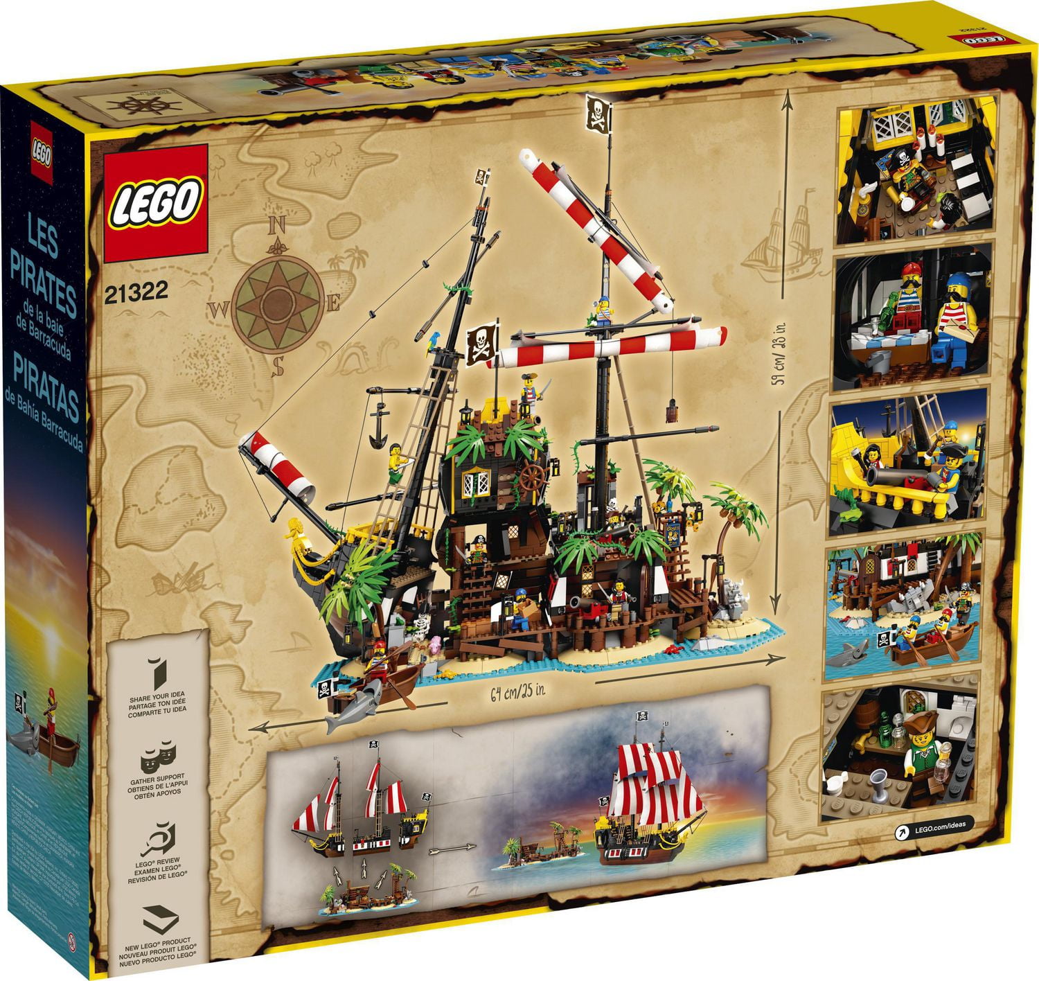 LEGO Ideas Les pirates de la baie de Barracuda 21322 Ensemble de construction (2545 pièces)