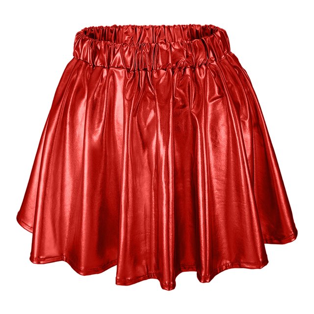 B91xZ Jupe Femme Grande Taille Classique en Denim Coton, Rouge G