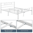 thumbnail image 4 of Yaheetech Simple Metal Platform Bed with Headboard and Footboard, Queen, White, 4 of 8