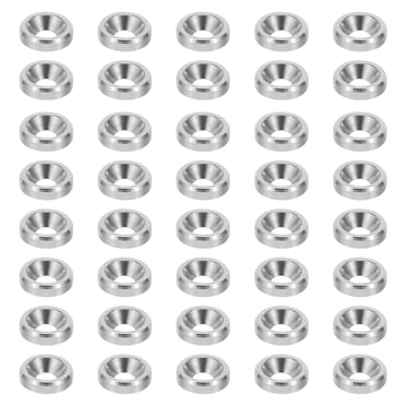 Unique Bargains M3 Finish Countersunk Washer, 40Pcs Aluminum Alloy Flat Cup Head Screw Gasket for Mechanical Parts Silver Tone
