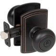 thumbnail image 1 of Delaney Italian Collection 360607 Santo Knob - Entrance, Edged Bronze, 1 of 2
