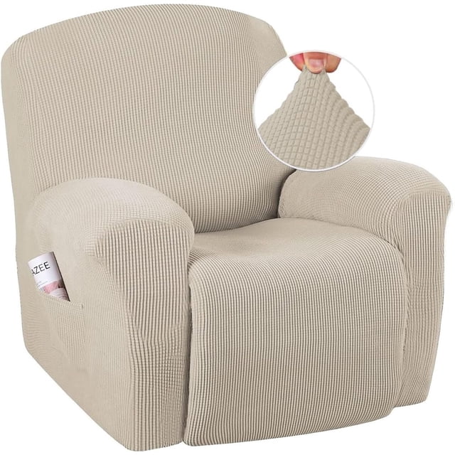Super Stretch Recliner Couch Covers Chair Cover Form Fitted Non Slip Reclining Slipcovers for Standard Large Recliner, Soft Thick