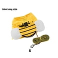 thumbnail image 2 of Cute Bee Traction Stylish Walking Dog Cat Soft Yellow With Sturdy Handle Bracelet Outdoor Adventures Traction Rope Velvet wing style S, 2 of 9
