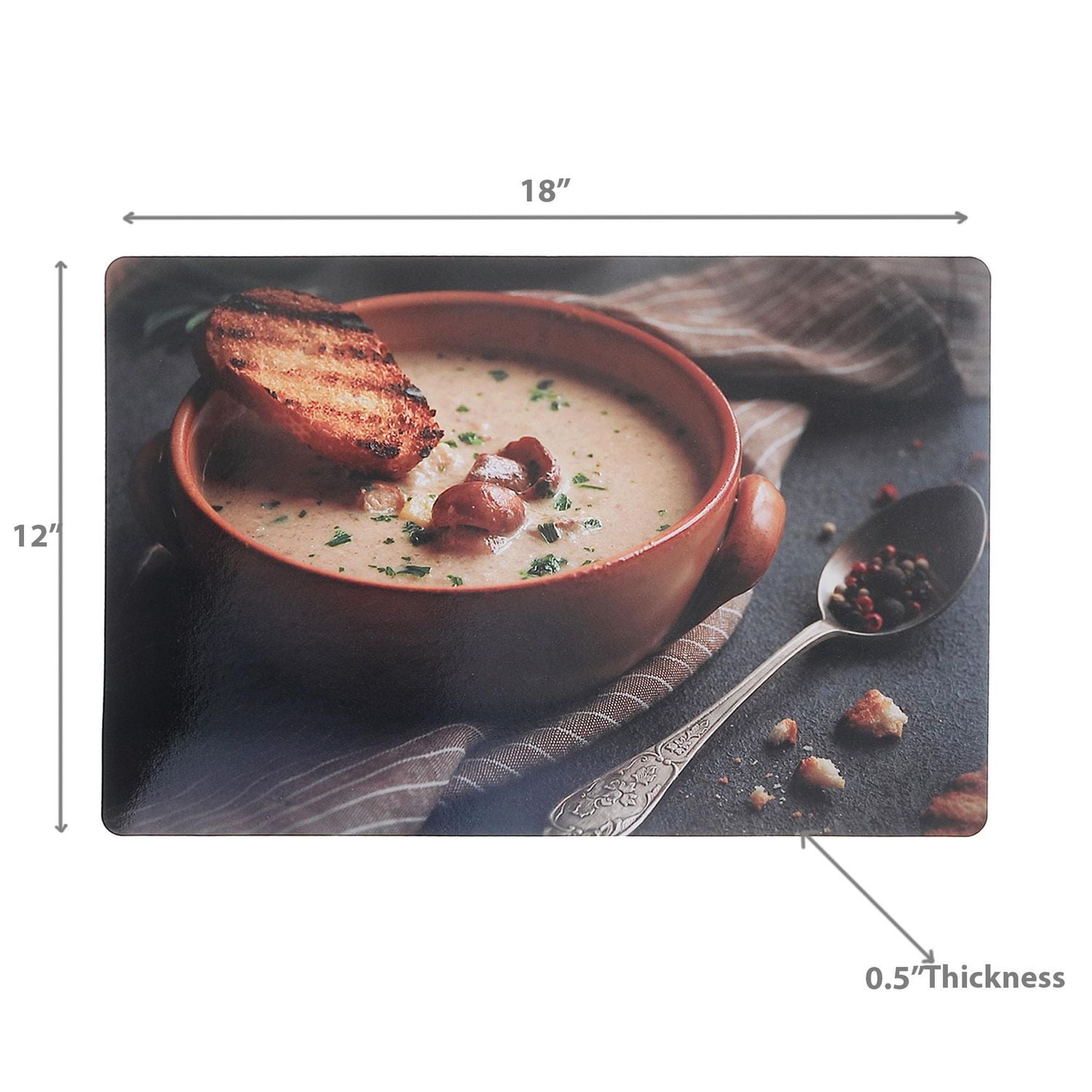 Soupe De Champignons En Plastique 12 X 18 - Ensemble De 12