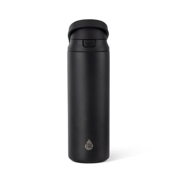 TAL Stainless Steel 2-in-1 Straw and Chug Water Bottle with Push Lid 24 fl oz, Black