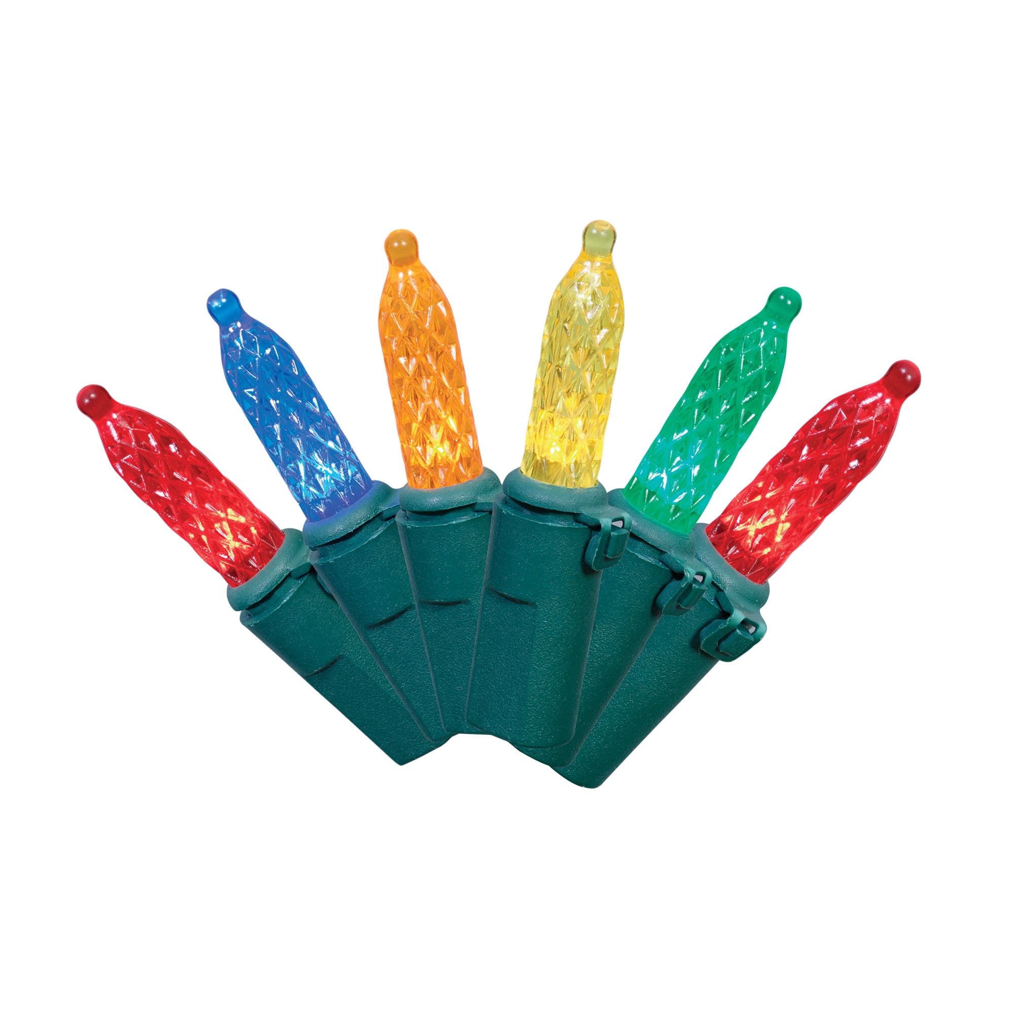 Lot de 100 lumières de Noël à DEL multicolore M5 avec fil vert, 21 pieds, Holiday Time