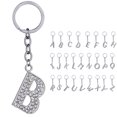 thumbnail image 2 of Key Chain Rhinestone A to Z Design Pendant Keychain Key Ring for Handbag Decor, 2 of 8