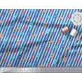 thumbnail image 2 of Soimoi Blue Modal Satin Fabric Heart Stripe Decor Fabric Printed Yard 42 Inch Wide, 2 of 2