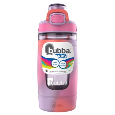 bubba Kids Flo Water Bottle, 16 oz (473 ml), Wide Mouth, Silicone Sleeve, Push Button Lid