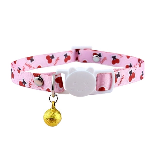 Personalized detachable cat collar with bell, safe quick release kitten collar