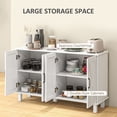 thumbnail image 4 of HOMCOM Coffee Bar Cabinet, Buffet Sideboard w/ Barn Doors, Adjustable Shelf, 4 of 10