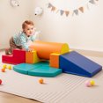 thumbnail image 4 of Gymax 10 Pieces Foam Climbing Blocks Set w/ PU Leather Surface for 1-3 Years Old, 4 of 10