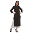 thumbnail image 2 of Bimba Kurta en Coton Col Mandarin avec Plis pour Femmes Ethnique Indienne Droite Unie, 2 of 7