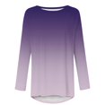 thumbnail image 4 of Wiyuqeen T-Shirts à Manches Raglan Longues pour Femmes Chic Décontracté Col Rond Chandail Doux Tendance Couleur Dégradée Chandails à Manches Longues Automne Amples Fluides Longues Tuniques, 4 of 5