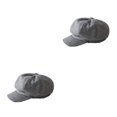 thumbnail image 2 of yingyy Peaked Caps Retro Fashion Breathable Woolen Octagonal Hats Beautiful Lines Easy Matching Sun for Visor Design Headgear Light Gray 2Set, 2 of 6