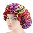 thumbnail image 1 of Bonnet de Shampooing Bonnet en Satin à Double Couche Motif Imprimé Bonnet Réversible pour la Nuit et le Sommeil pour Usage Domestique, 1 of 6