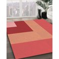 thumbnail image 3 of Ahgly Company Tapis d'Aire Intérieur Lavable à la Machine, Carré, Transitionnel, Rouge, 8 Pieds Carré, 3 of 7