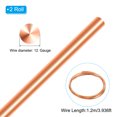 thumbnail image 3 of Unique Bargains Soft Copper Wire, 2Pcs 12Gauge/2mm Diameter 1.2m/3.9ft Spool Craft Wire, 3 of 5