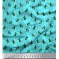 thumbnail image 1 of Soimoi Moss Georgette Fabric Cactus Tree Decor Fabric Printed Yard 42 Inch Wide, 1 of 5