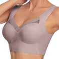 thumbnail image 3 of Hjtefg Sheer Bralette - Plus Size Wireless Push-Up, Breathable Seamless Sports Bra,Color: T2-Pink Size: XXL, 3 of 6
