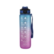 32oz Water Bottle, Leakproof Wide Mouth Sports Water Bottle With Inspirational Quotes, Squeeze Top For Outdoor Activities