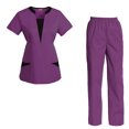 thumbnail image 1 of Women's Scrubs Set Scrub Top and Pants Scrubs Set, 1 of 3