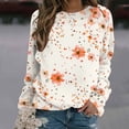 thumbnail image 2 of KIHOUT Chandails Molletonnés pour Femmes en Liquidation, Hauts Blouse à Manches Longues d'Automne et d'Hiver à Col Rond à Imprimé Floral, Coupe Ample, Taille P-2TG, 2 of 5