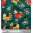 thumbnail image 1 of Soimoi Polyester Crepe Fabric Floral,Chick & Cock Cartoon Decor Fabric Printed Yard 42 Inch Wide, 1 of 3