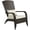Khaki, variant on Outsunny Rattan Adirondack Chair Wicker Fire Pit Chair w/ Cushion Dark Blue