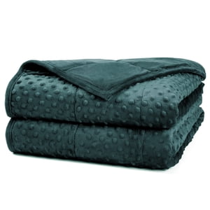 Alomidds Couverture pondérée pour adultes (60"x80",15lbs Taille de la Reine - Verte), Refroidissement Respirant doux et Confort Minky, Couverture lourde avec perles en verre