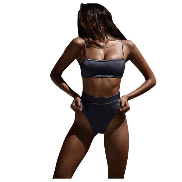 Bikini High Waisted Tummy Control Two Piece Swimsuit Sling Swimwear